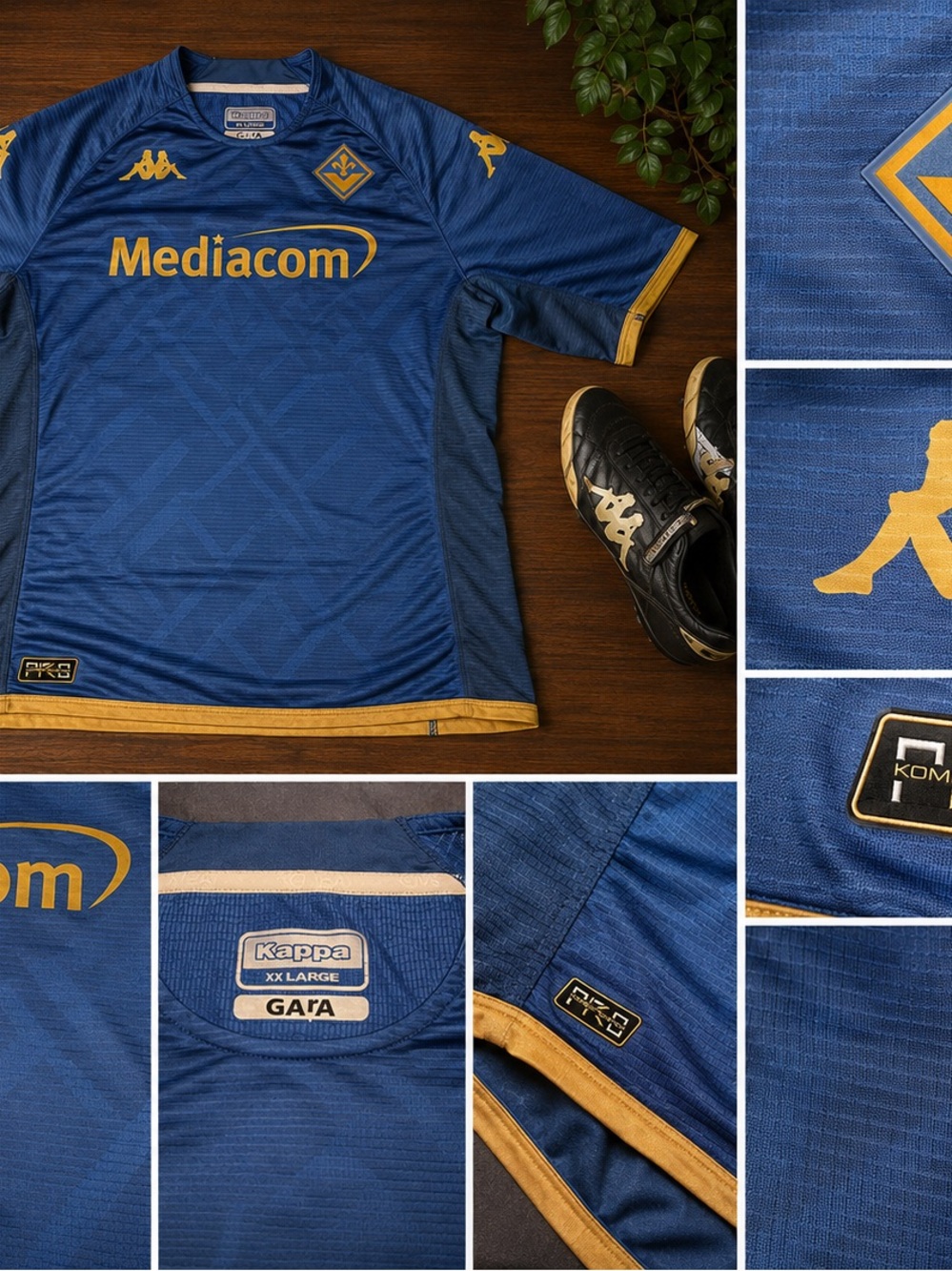 Kappa Blue and Gold Fiorentina Football Jersey